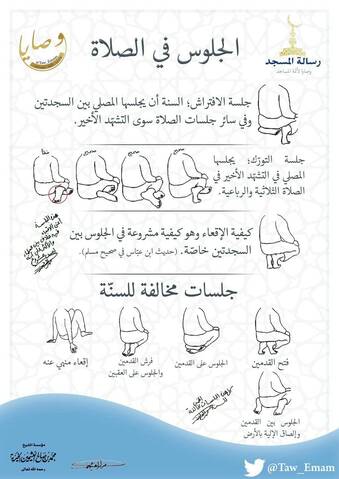 الطريقة الصحيحة للجلوس في الصلاة